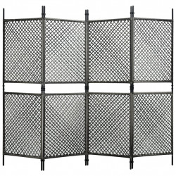 Panel ogrodzeniowy z polirattanu, 2,4x2 m, antracytowy
