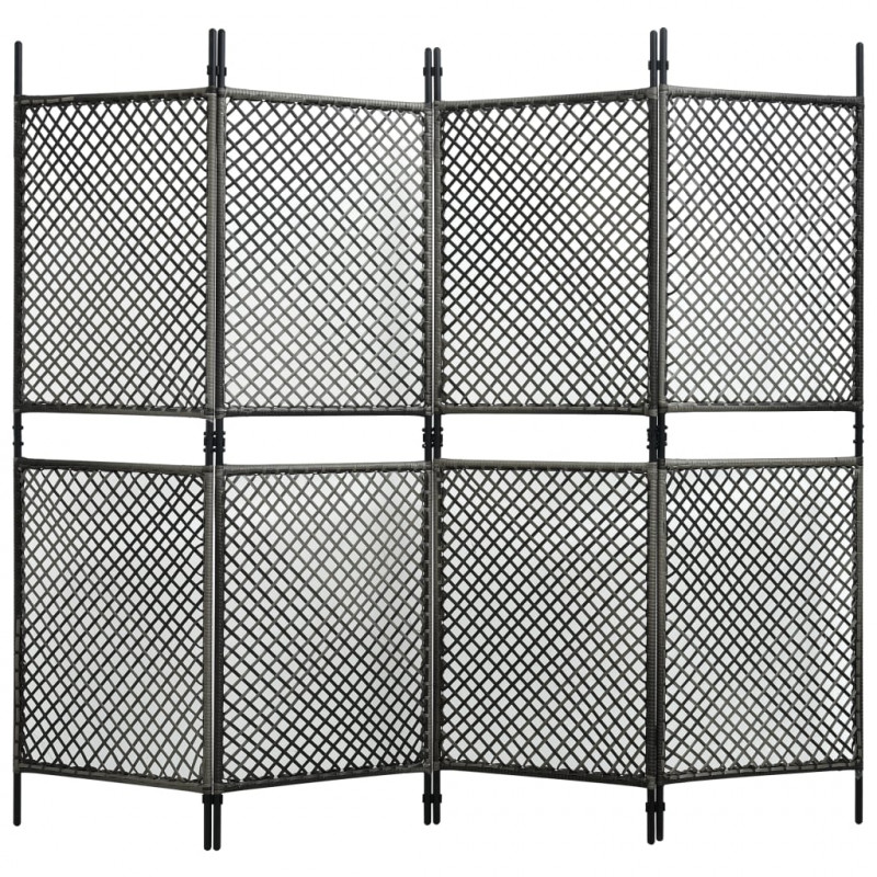 Panel ogrodzeniowy z polirattanu, 2,4x2 m, antracytowy