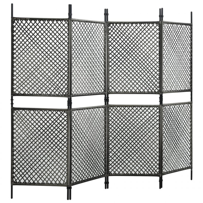 Panel ogrodzeniowy z polirattanu, 2,4x2 m, antracytowy