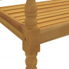 Ławka Batavia z czerwoną poduszką, 150 cm, lite drewno tekowe