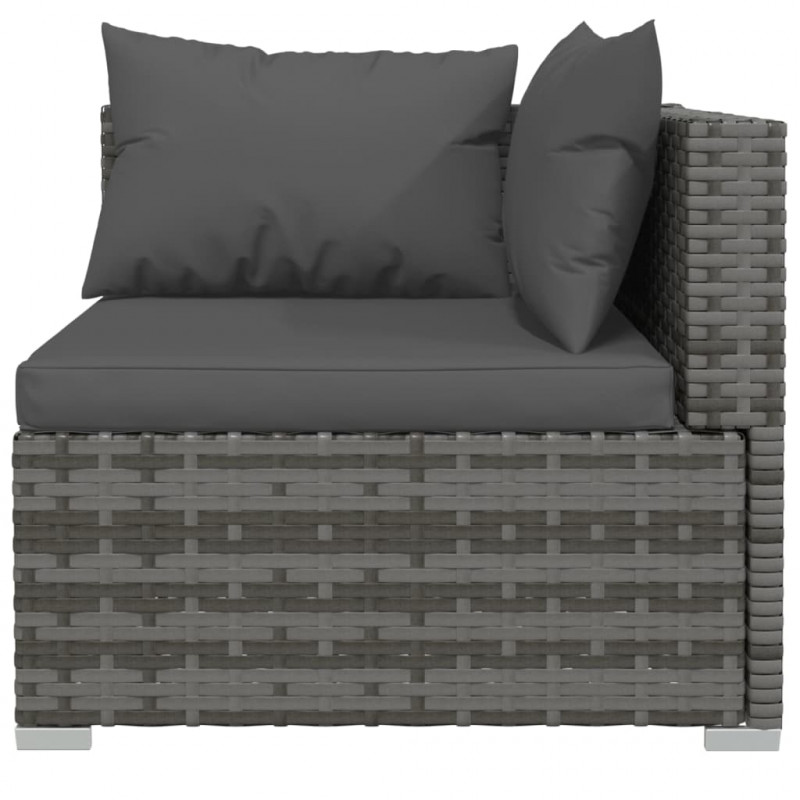 13-cz. zestaw wypoczynkowy do ogrodu, poduszki, szary rattan PE
