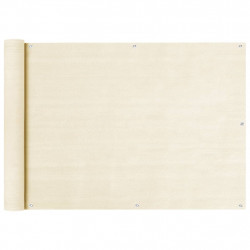 Parawan balkonowy, kremowy, 75x300 cm, HDPE
