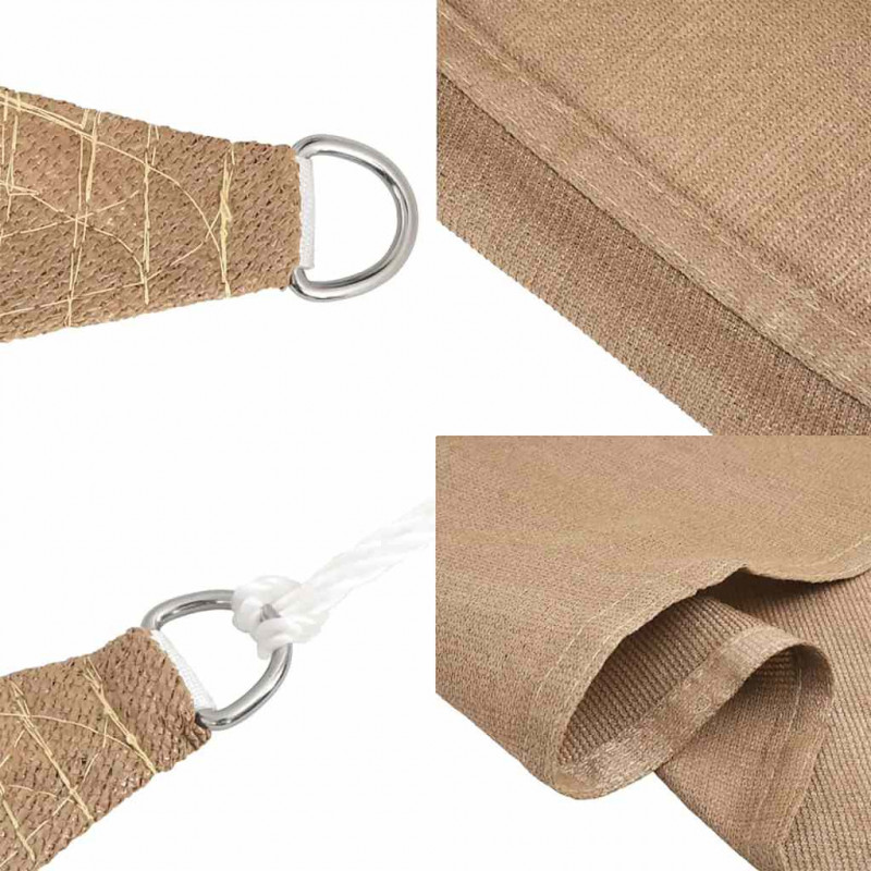 Żagiel przeciwsłoneczny, 160 g/m², taupe, 2x2 m, HDPE