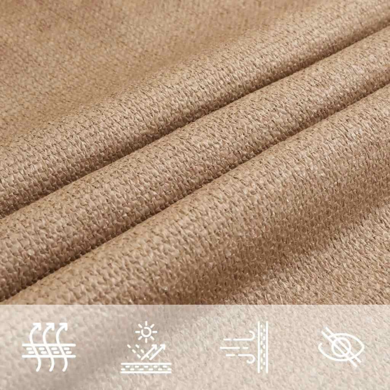 Żagiel przeciwsłoneczny, 160 g/m², taupe, 3x3x4,2 m, HDPE