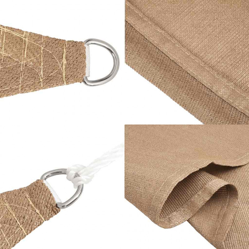 Żagiel przeciwsłoneczny, 160 g/m², taupe, 5x7x7 m, HDPE