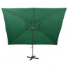 Parasol wiszący z podwójną czaszą, 400x300 cm, zielony