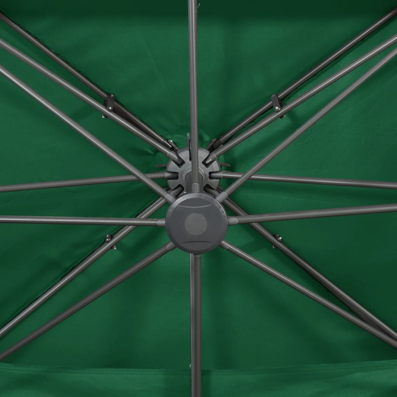 Parasol wiszący z podwójną czaszą, 400x300 cm, zielony