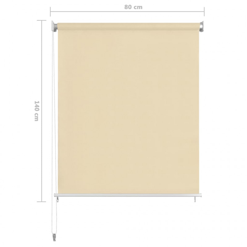 Roleta zewnętrzna, kremowa, 80x140 cm, HDPE