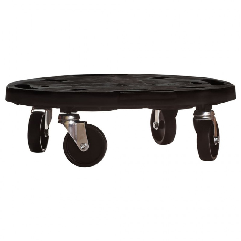 Podstawki pod donicę, z kółkami, 2 szt., 40 cm, czarne, 275 kg
