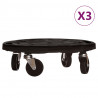 Podstawki pod donicę, z kółkami, 3 szt., 40 cm, czarne, 275 kg