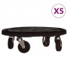 Podstawki pod donicę, z kółkami, 5 szt., 40 cm, czarne, 275 kg