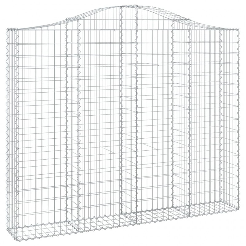 Kosze gabionowe, 15 szt, 200x30x160/180cm, galwanizowane żelazo