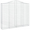 Kosze gabionowe, 15 szt, 200x30x160/180cm, galwanizowane żelazo