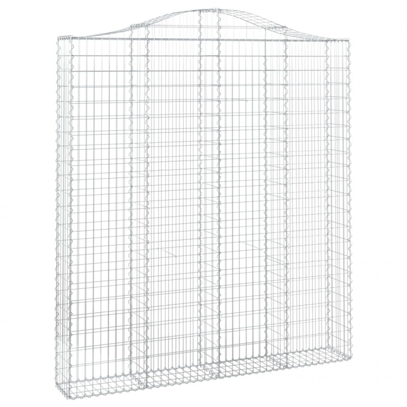 Kosze gabionowe, 6 szt, 200x30x220/240 cm, galwanizowane żelazo