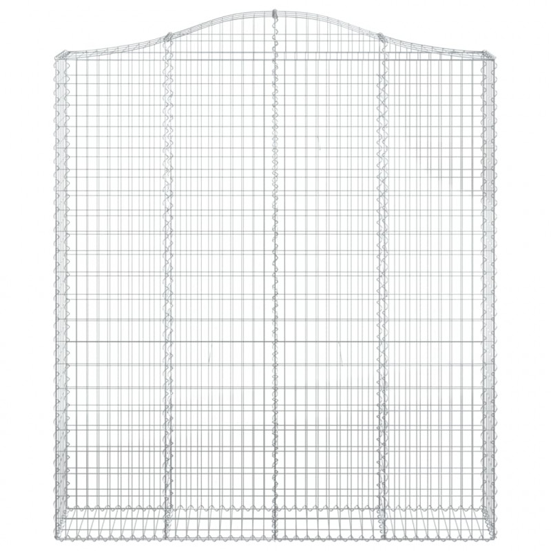 Kosze gabionowe, 7 szt, 200x30x220/240 cm, galwanizowane żelazo
