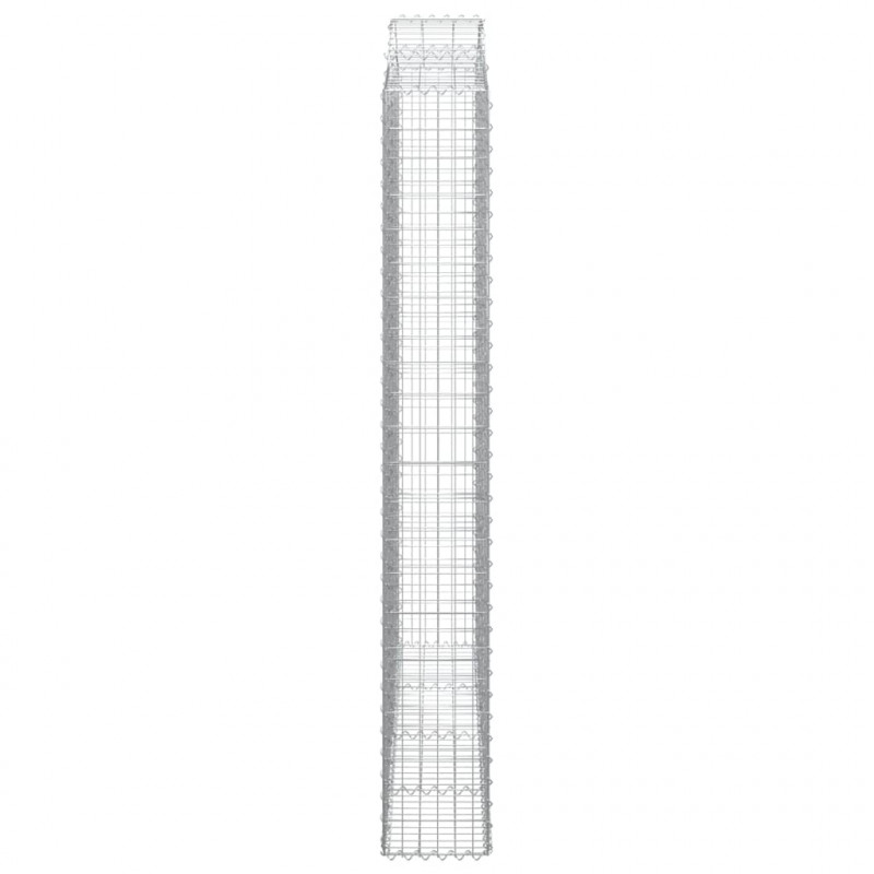 Kosze gabionowe, 7 szt, 200x30x220/240 cm, galwanizowane żelazo
