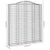Kosze gabionowe, 7 szt, 200x30x220/240 cm, galwanizowane żelazo