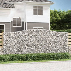 Kosze gabionowe, 3 szt, 400x30x160/180 cm, galwanizowane żelazo