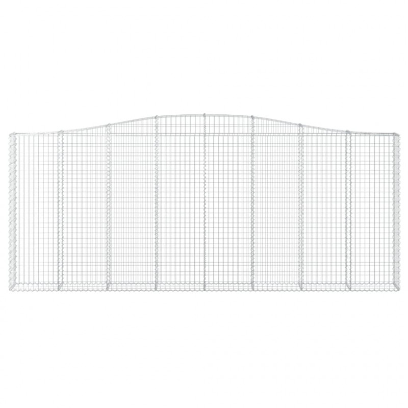 Kosze gabionowe, 3 szt, 400x30x160/180 cm, galwanizowane żelazo