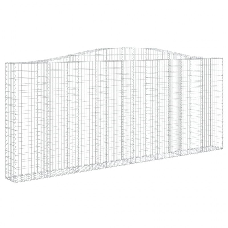 Kosze gabionowe, 4 szt, 400x30x160/180 cm, galwanizowane żelazo