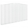 Kosze gabionowe, 9 szt, 400x30x220/240 cm, galwanizowane żelazo