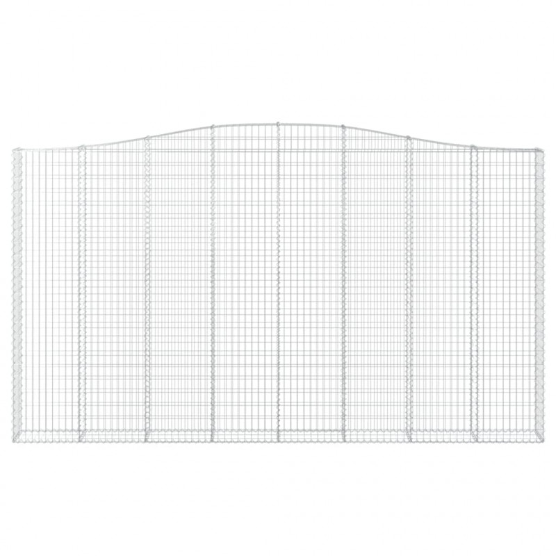 Kosze gabionowe, 9 szt, 400x30x220/240 cm, galwanizowane żelazo