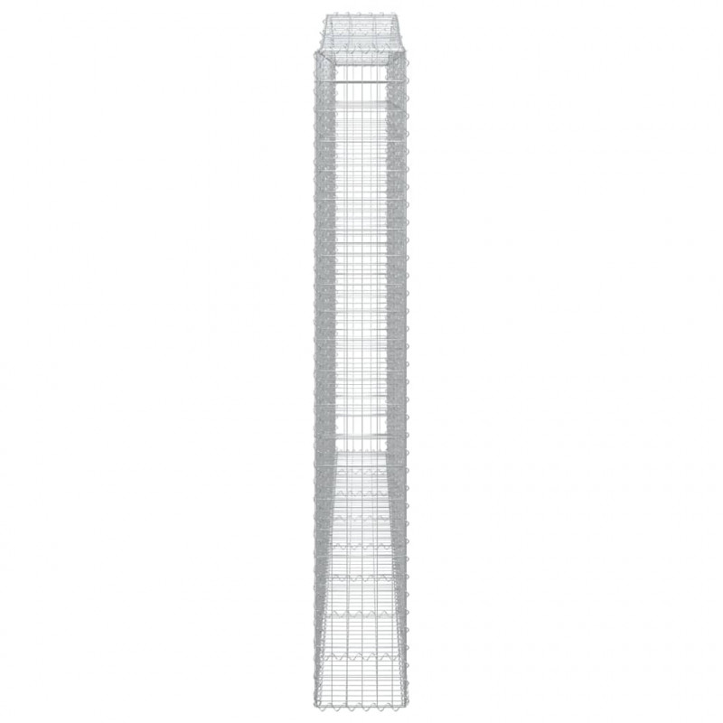 Kosze gabionowe, 9 szt, 400x30x220/240 cm, galwanizowane żelazo