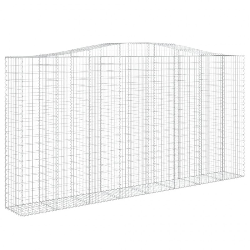 Kosze gabionowe, 15 szt, 400x50x200/220cm, galwanizowane żelazo
