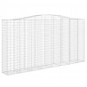 Kosze gabionowe, 15 szt, 400x50x200/220cm, galwanizowane żelazo