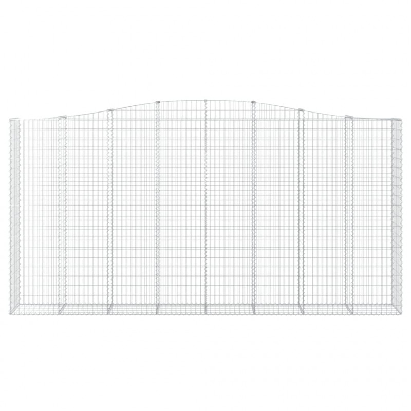 Kosze gabionowe, 15 szt, 400x50x200/220cm, galwanizowane żelazo