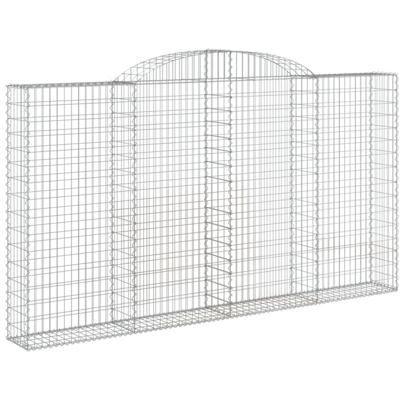 Kosze gabionowe, 11 szt, 300x30x160/180cm, galwanizowane żelazo