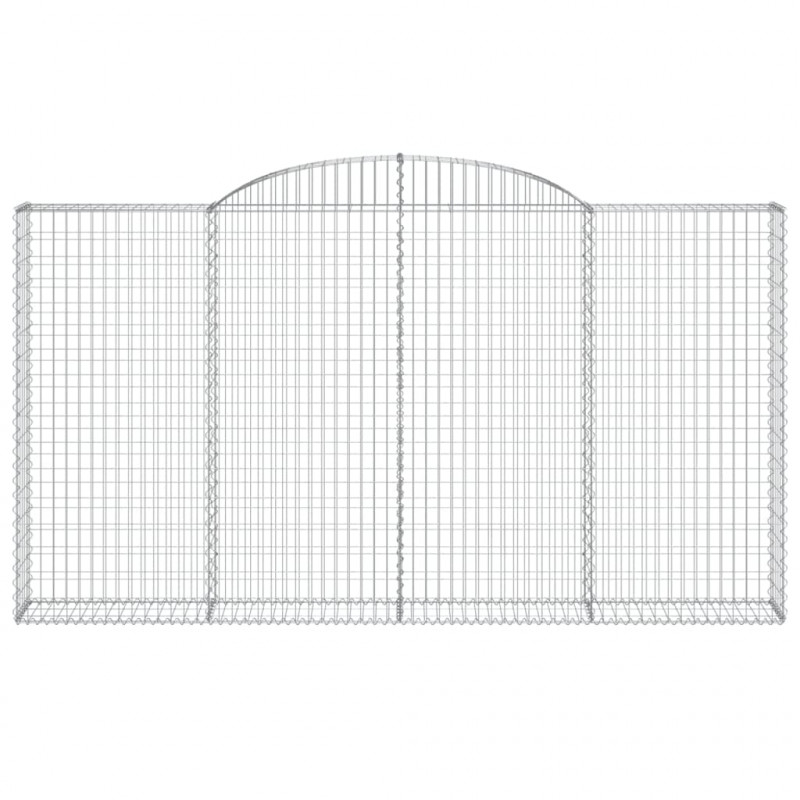 Kosze gabionowe, 11 szt, 300x30x160/180cm, galwanizowane żelazo