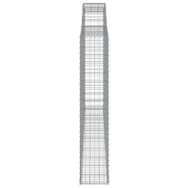 Kosze gabionowe, 11 szt, 300x30x160/180cm, galwanizowane żelazo