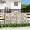 Kosze gabionowe, 12 szt, 300x30x160/180cm, galwanizowane żelazo