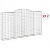 Kosze gabionowe, 12 szt, 300x30x160/180cm, galwanizowane żelazo