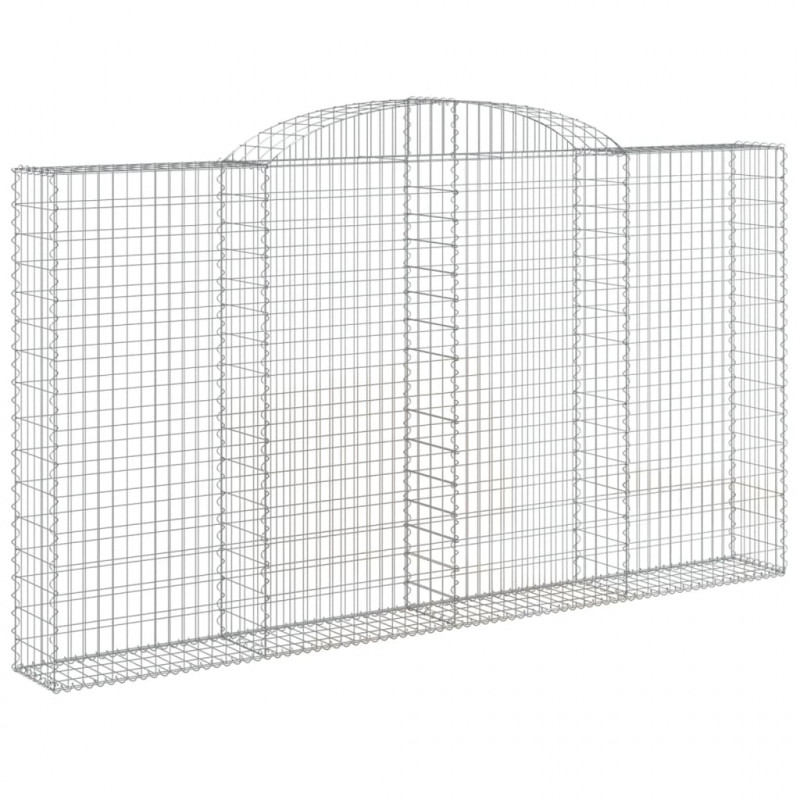 Kosze gabionowe, 12 szt, 300x30x160/180cm, galwanizowane żelazo