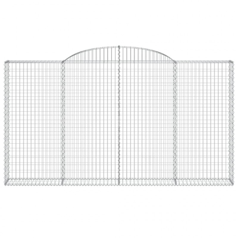 Kosze gabionowe, 12 szt, 300x30x160/180cm, galwanizowane żelazo