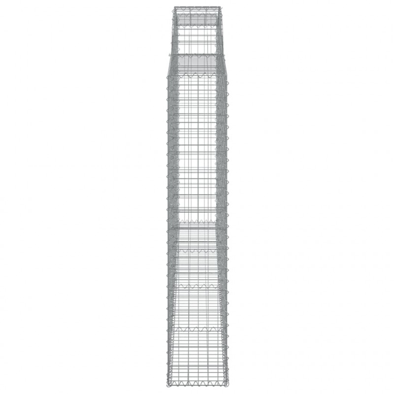 Kosze gabionowe, 12 szt, 300x30x160/180cm, galwanizowane żelazo