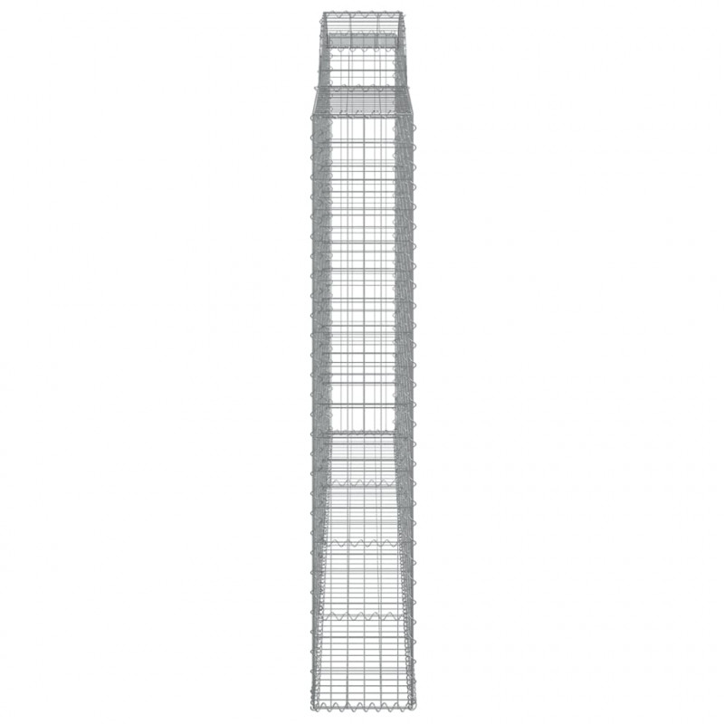 Kosze gabionowe, 7 szt, 300x30x180/200 cm, galwanizowane żelazo