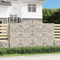 Kosze gabionowe, 8 szt, 300x30x180/200 cm, galwanizowane żelazo