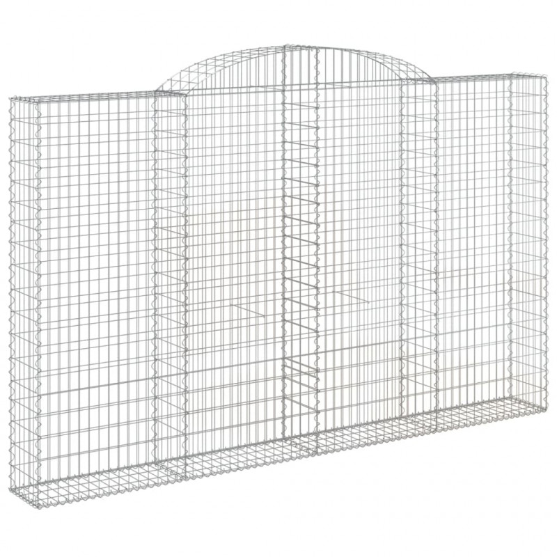 Kosze gabionowe, 8 szt, 300x30x180/200 cm, galwanizowane żelazo