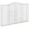 Kosze gabionowe, 8 szt, 300x30x180/200 cm, galwanizowane żelazo