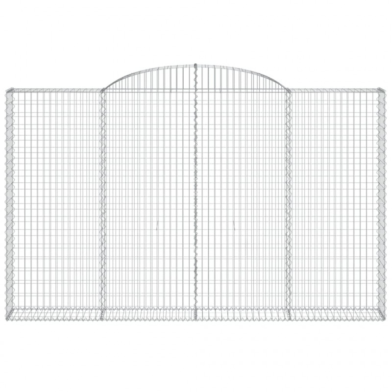 Kosze gabionowe, 8 szt, 300x30x180/200 cm, galwanizowane żelazo