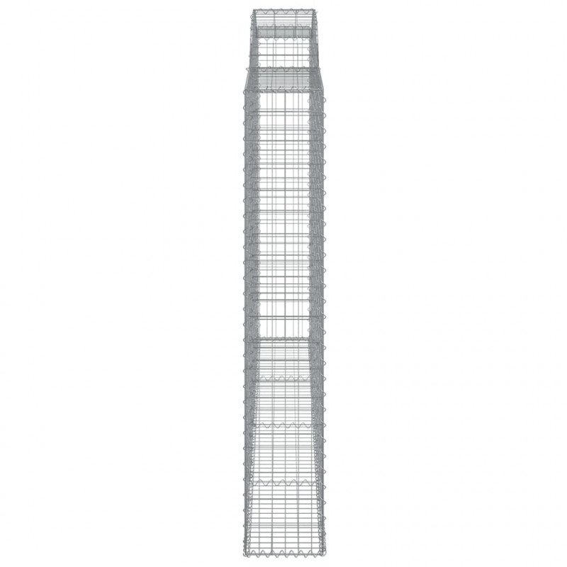 Kosze gabionowe, 8 szt, 300x30x180/200 cm, galwanizowane żelazo