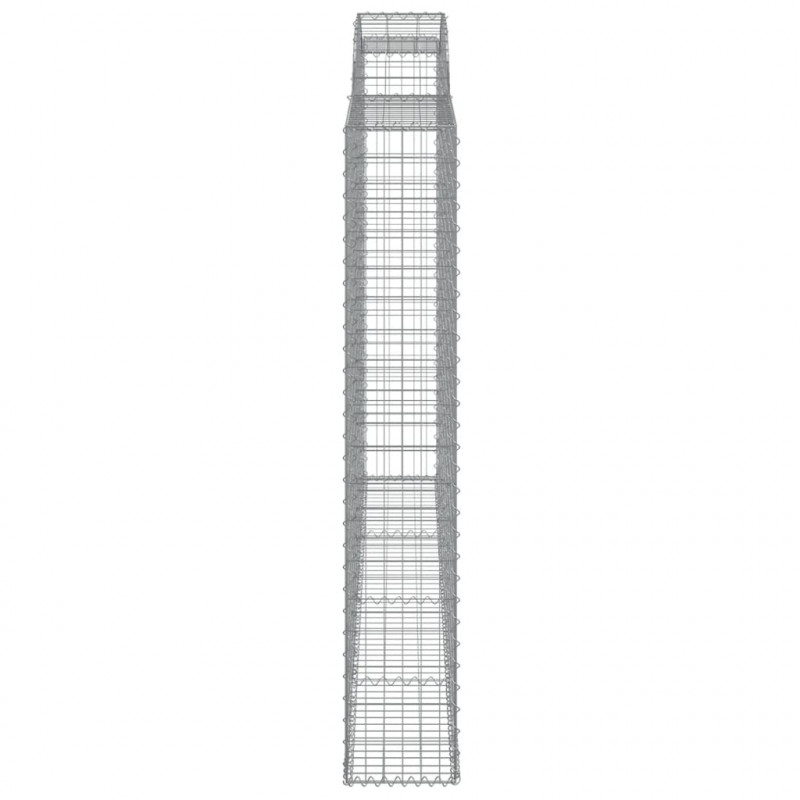 Kosze gabionowe, 9 szt, 300x30x180/200 cm, galwanizowane żelazo