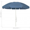 Parasol plażowy, niebieski, 240 cm