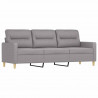 3-osobowa sofa z podnóżkiem, jasnoszara, 180 cm, tkaniną