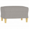 3-osobowa sofa z podnóżkiem, jasnoszara, 180 cm, tkaniną
