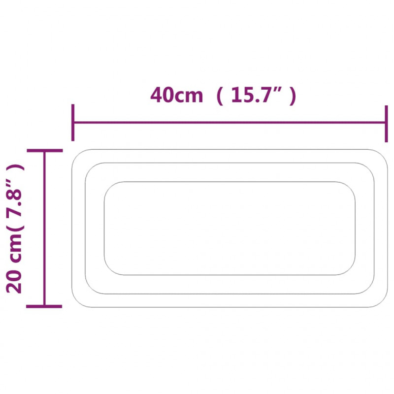 Lustro łazienkowe z LED, 20x40 cm
