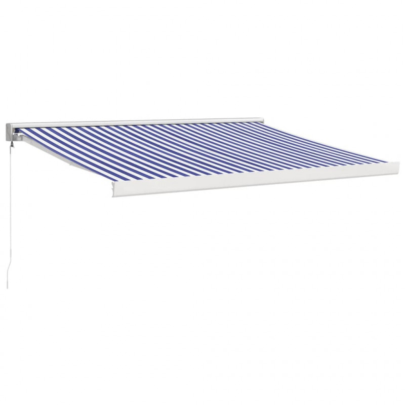 Zwijana markiza, niebiesko-biała, 3,5x2,5 m tkanina i aluminium